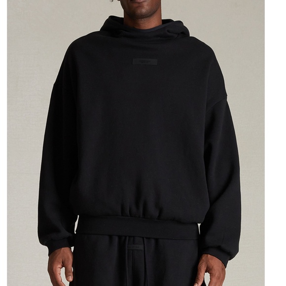 Fear of God ESSENTIALS Jet Black Hoodie - Picture 1 of 7